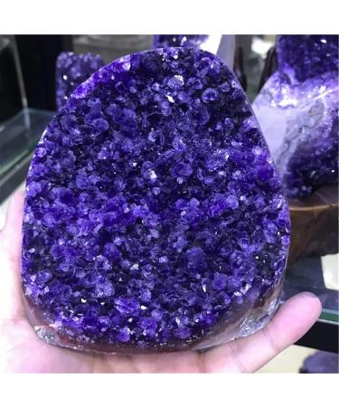 Room Decoration Natural Amethyst Geode Quartz Cluster Crystal Specimen Suitable for Home (Color : 400-500g)