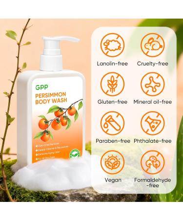 GPP Persimmon Body Wash for Body Odor Control Natural Deodorant Soap for Old People Smell Smelly Feet Deodorant Body Odor Eliminator Gentle for Sensitive Skin Persimmon Soap Bar for Women & Men - Buy Online on GoSupps.com