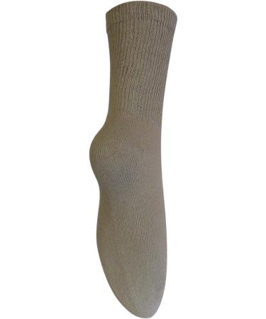 Men's Khaki Diabetic Crew Socks 3-Pack | Size 10-13 | Made in USA - Buy Online on GoSupps.com