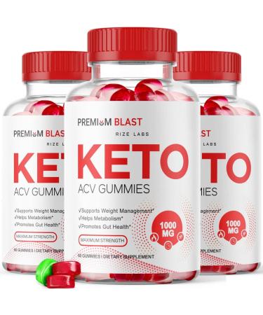 (3 Pack) Premium Blast Keto ACV Gummies - Premium Blast Keto ACV Gummies for Weight Advanced Formula Loss Gummy Apple Cider Vinegar Pastillas Gomitas Plus Management Maximum Strength (180 Gummies)