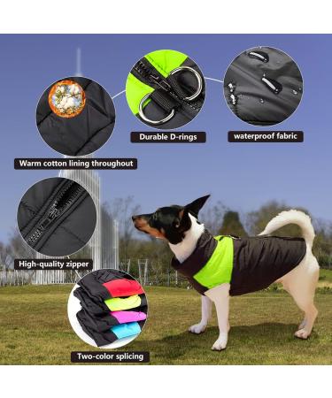 Shinmax Waterproof Winter Dog Coat - Warm Jacket for Small Medium & Large Dogs - Padded Vest with Breast Protection - XL Green - Buy Online on GoSupps.com