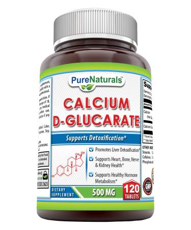 Pure Naturals Calcium D-Glucarate (500 Mg 120 Tablets) Combines The Benefits Of Calcium With The Benefits Of Glucaric Acid. Supports Body's Detoxification Function By Helping The Liver & Kidney To Pr