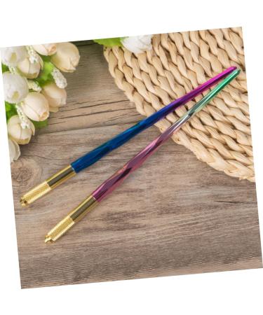 MUSISALY 2pcs Colorful Embroidery Pen Microblading Pen Liquid Eyebrow Pen Microblading Marker Pen Alloy - Buy Online on GoSupps.com
