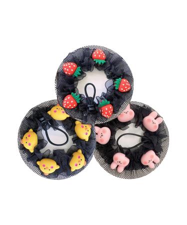 Children's Hair Net Bun Invisible Balllet Adjustable Mesh Hairnets Ballet Cute Hair Bun Cover for Girls Ballet (3 Pcs B)