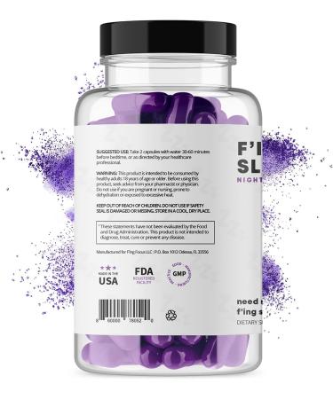 F'ing Sleep - Night-Time Sleep Supplement | Valerian Root Extract L-Theanine GABA 5-HTP Chamomile Flower Magnolia Bark Extract Melatonin Magnesium - Buy Online on GoSupps.com