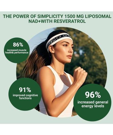 NAD+ Supplement Liposomal NAD Nicotinamide Riboside Resveratrol 1500 mg - Anti-Aging & Brain Health Improve Energy - Specifically for Women and Men 120 Capsules 120 Count (Pack of 1) - Buy Online on GoSupps.com