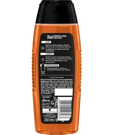 handle FA Dark Passion Shower gel for men 3 x 250 ml 2in1 for body and hair with the masculine scent of seductive sandalwood and oriental spices mild and vegan formula - Buy Online on GoSupps.com