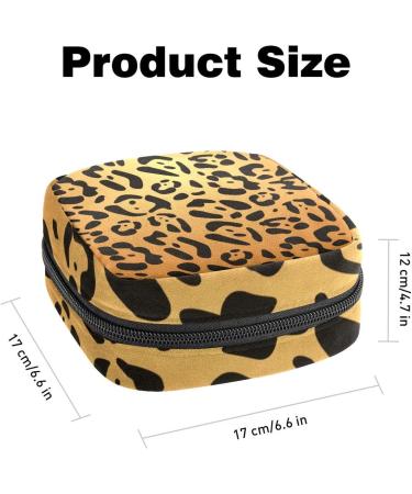 Menstrual Pad Bag with Zipper | Leopard Print Ladies Napkin & Tampon Pouch for Women & Girls - Buy Online on GoSupps.com