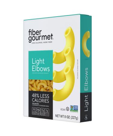Fiber Gourmet Light Elbow Pasta, Low Calorie & Fiber-Rich Pasta, Made in Italy, Non-GMO, Kosher, Vegan, Zero Artificial Colors or Flavoring, 8 Oz, Pack of 6 8 Ounce (Pack of 6)
