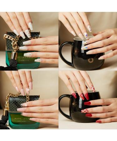 240PCS Medium Coffin Gel Nail Tips Set - Pre-Buffed Artificial Nails Kit - Buy Online on GoSupps.com