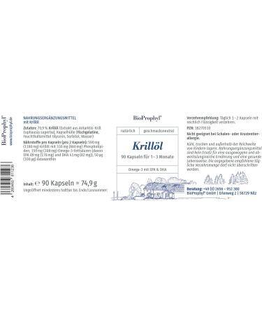 Buy BioProphyl Krill Oil - High Dose 590 mg | 159 mg Omega 3 Fatty Acids | Premium International Shipping - Buy Online on GoSupps.com