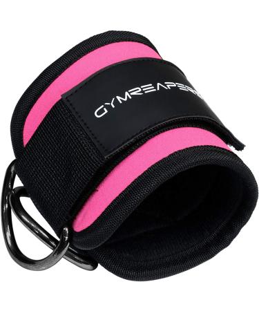 Ankle Straps for Cable Machine - Adjustable Leg Straps for Glute Workouts - Pink Pair - Buy Online on GoSupps.com