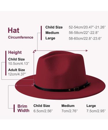 Two Tone Wide Brim Fedora Hat | Wine&Tan | for Women & Men | Felt Panama | Large-X-Large - Buy Online on GoSupps.com