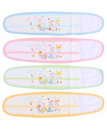 Ciieeo Baby Belly Button Band 4 Pcs Newborn Belly Band Cotton Baby Infant Umbilical Cord Belly Band Tummy Wrap Warm Cover for Toddler Kids