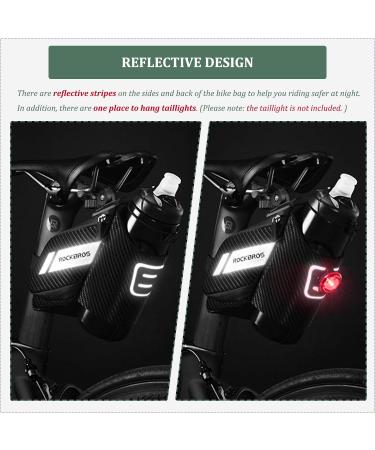 Rockbros Bike Saddle Bag | Reflective Bicycle Seat Bag with Bottle Holder for MTB & Racing Bikes - 1L Capacity - Buy Online on GoSupps.com