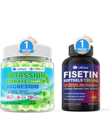 LILICARE Fisetin Supplement Potassium Citrate Gummies 2 Pack