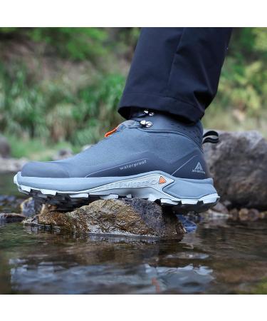 HUMTTO Men's Waterproof Hiking Boots - Lightweight & Breathable Ankle Boots for Trekking - Size 9.5 Grey - Buy Online on GoSupps.com