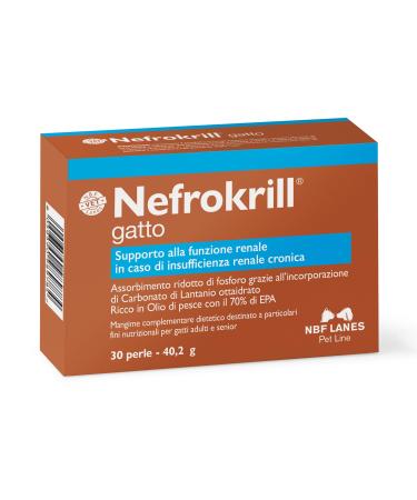 NBF Lanes | Nefrokrill Cat, 30 Softgel Pearls, Support for Kidney Function in Chronic Kidney Failure, for Adult and Senior Cats