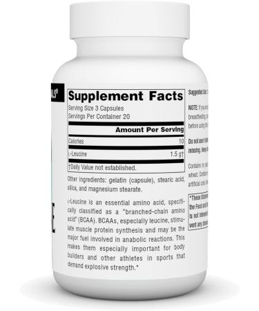 Buy Source Naturals L-Leucine - Essential Amino Acid Supplement for Energy - 60 Capsules | International Shipping - Buy Online on GoSupps.com