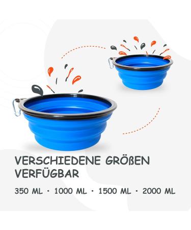 Petsation Foldable Dog Bowl - 1000 ml Travel Water & Food Bowl for Dogs | Portable & Durable | Ideal for Everyday Use - 2 Pack (Blue) - Buy Online on GoSupps.com