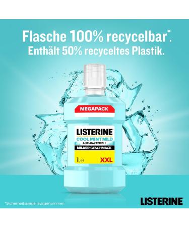 Buy Listerine Cool Mint Mild Antibacterial Mouthwash 1000 ml - Alcohol-Free Long-Lasting Freshness (1 Pack) - Ship Internationally - Buy Online on GoSupps.com