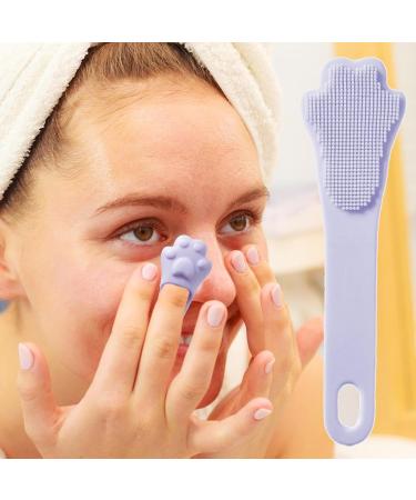 Manual Facial Cleansing Brush Soft Silicone Face Skin Scrubber Manual Brush Applicator Brush Face maskes Brush for Forehead Cheeks Nose Lips Face 10.8x3 Cm Purple - Buy Online on GoSupps.com
