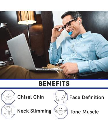 Jaw Exerciser Face and Neck Exerciser Double Chin Reducer Eliminator for Jaw Exercise Ball to Face Lift Chisel Chin Slimming & Neck Muscle Helps Reduce Stress and Cravings Blue_50LBS - Buy Online on GoSupps.com