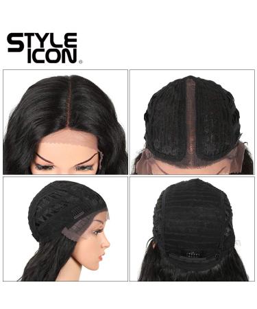 41 Inch Style Icon Lace Front Wavy Synthetic Wig with Baby Hair - 130% Density (1B) - Buy Online on GoSupps.com
