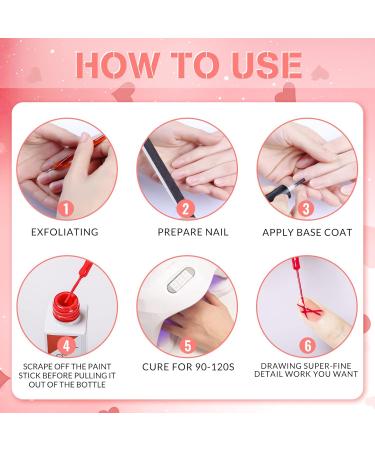 Rechoo Liner Gel Nail Polish Set - 24 Rainbow Colors for French Manicure & Nail Art | Soak-Off UV Gel Paint Kit for DIY Nail Salon at Home - Buy Online on GoSupps.com