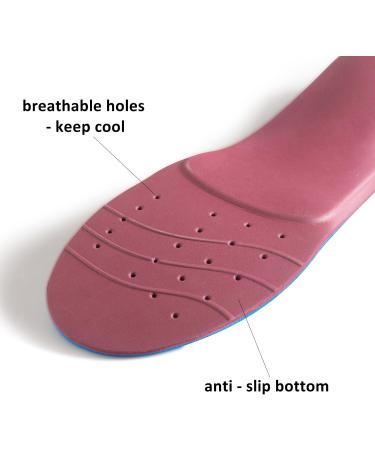 Orthotics Insoles for Flat Feet & Plantar Fasciitis - Arch Supports for Men/Women Shoes (Blue, Size US Men 10-10.5/Women 12-12.5) - Buy Online on GoSupps.com