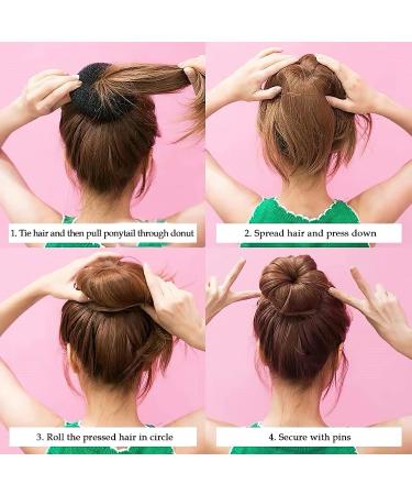 6-Piece Hair Bun Maker Set - Ring Style Donut Bun Shaper & Hair Accessories with Bobby Pins, Elastic Bands, and Ponytail Tools for Women, Girls, Kids - Black - Buy Online on GoSupps.com