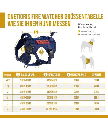 Oneigris Dog Harness - Fire Watcher Tactical Molle Safety Harness No-Pull D-Ring 1000D Nylon XXS Blue | Shop Internationally Today! - Buy Online on GoSupps.com