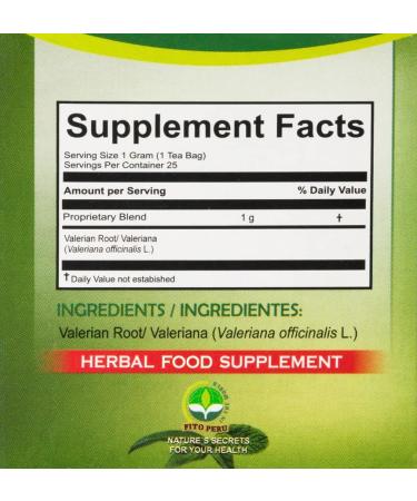 Hanan Valerian Root Tea - 25 Tea Bags from Peru, 1000mg Valerian for Relaxation and Sleep Aid - Buy Online on GoSupps.com