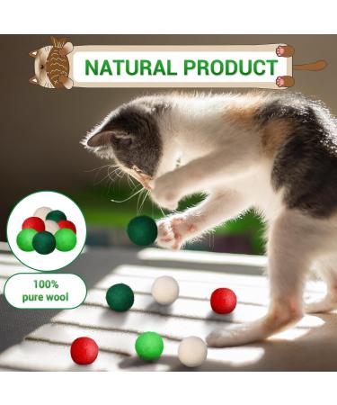 Rosaui 8-Pack Felt Cat Toys - 100% Sheep Wool Interactive Game Balls - Natural Cat Balls - Buy Online on GoSupps.com