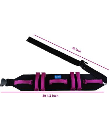 LAMBOX Transfer Walking Gait Belt with 7 Nylon Padded Handles - Rose Red 60 Inch - Buy Online on GoSupps.com