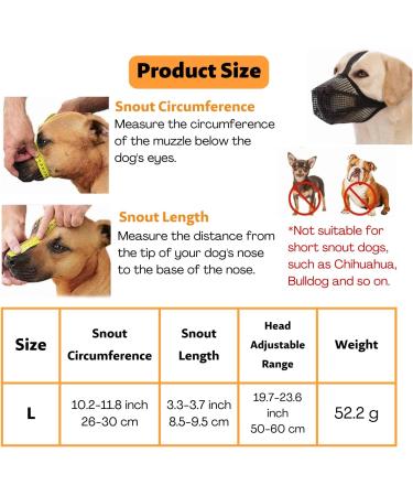 Dog Muzzle Soft Nylon Dog Muzzles Adjustable Breathable Pet Mask Dog Training Mesh Muzzle Prevent Dog Biting Barking Licking Eating and Chewing for Small Medium Large Dogs(L Black) - Buy Online on GoSupps.com