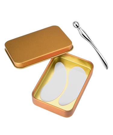 CCbeauty Reusable Under Eye Patches + Eye Cream Applicator Value Set | 100% Silicone Eye Gel Pads | Boost Hydration | Minimize Fine Lines + Wrinkles + Dark Circles | Storage Tin Included | White