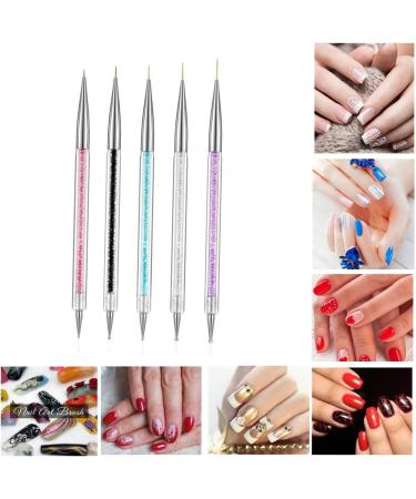 5 PCS Double Ended Nail Art Liner Brushes & Drawing Pens Set for Manicure - Perfect for French Nails, Carving, and DIY Nail Art - Buy Online on GoSupps.com