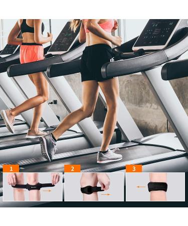 CAMBIVO 2 Pack Patella Tendon Knee Strap Knee Pain Relief Support Brace for Women Men Adjustable Band for Hiking Soccer Basketball Baseball Running Tennis Volleyball Squats Black - Buy Online on GoSupps.com