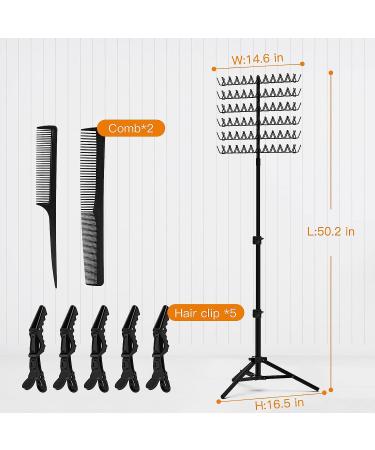 Sunnacate 120 Pegs Height Adjustable Braiding Hair Rack | Standing Hair Extension Holder for Stylists | Metal Hair Holder with Braiding Tools - Buy Online on GoSupps.com