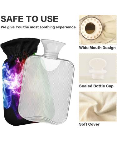 Colorful 1L Hot Water Bottle with Plush Cover - Ultimate Winter Heater for Kids Men & Women - Buy Online on GoSupps.com