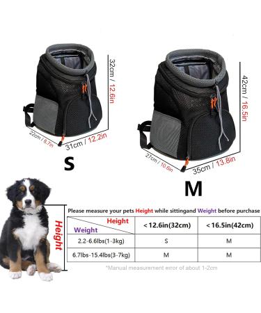 Dog Carrier Backpack for Small Medium Sized Dogs Rucksack Skylight Design Lightweight Breathable Material Built-in Safeguard Buckle for Hiking Cycling 31 cm L x 22 cm W x 32 cm H Black - Buy Online on GoSupps.com