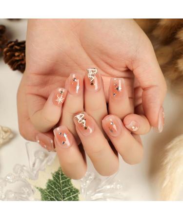 FEIlei Christmas Nail Art Press on Easy to Apply Short Nails Festive Designs for Holiday Season - Buy Online on GoSupps.com