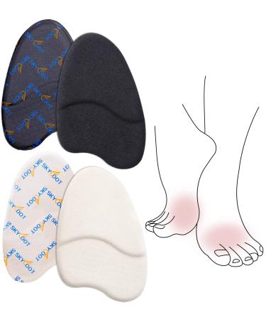 Skyfoot Anti-Sliding Metatarsal Pads  Microfiber Ball of Foot Cushions for Cushioning and Reduce Foot Slip  Shock Absorption Forefoot Pad for All Day Pain Relief and Comfort (Pale Apricot+Black)