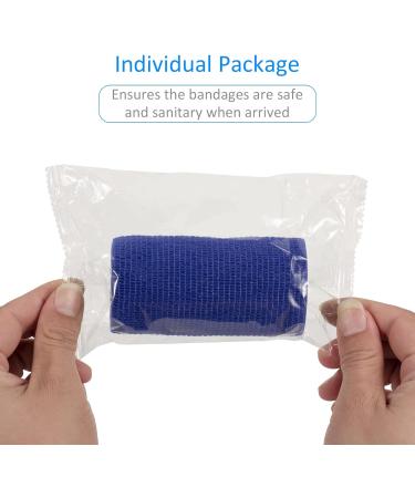 Lab On Adhesive 7.5cm x 4.5m - 6 Rolls Self-Adhering Cohesive Bandage for Dogs & Sports - Blue Veterinary Wrap for First Aid on Wrist & Feet - Buy Online on GoSupps.com
