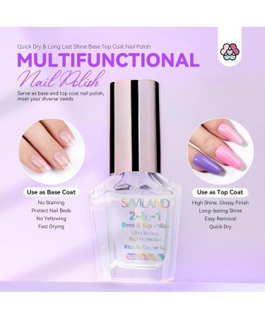 SAVILAND 2 in 1 Base Top Coat Nail Polish - Quick Dry Long Lasting Color Protection Smudge & Chip Resistant for Salon & Home Nail Art - Buy Online on GoSupps.com