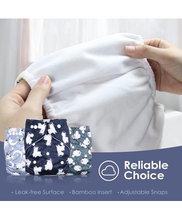 Langsprit 6 Pack Baby Cloth Diaper with Highly Absorbent Inserts - Reusable Newborn Diapers for Unisex - Washable and Eco-Friendly - Buy Online on GoSupps.com