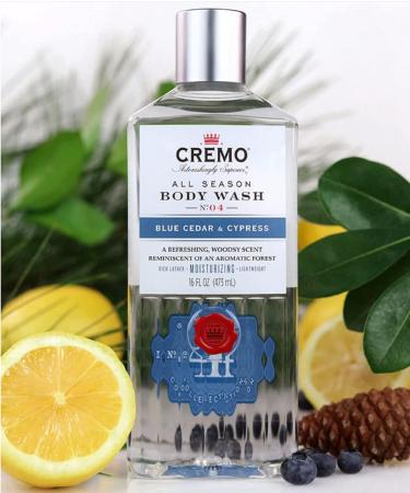 Cremo Rich-Lathering Blue Cedar & Cypress Body Wash - Woodsy Scent with Lemon Peel, Cypress & Cedar Notes - 16 Fl Oz (2-Pack) - Buy Online on GoSupps.com