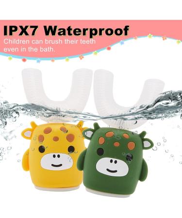 Kids Sonic Electric Toothbrush U Shaped Automatic Timer IPX7 Waterproof 5 Modes 360 Oral Cleaning Teeth Whitening Gums Massage Replaceable Soft Cartoon Modeling Design for Child 7-15 (Yellow Penguin) - Buy Online on GoSupps.com