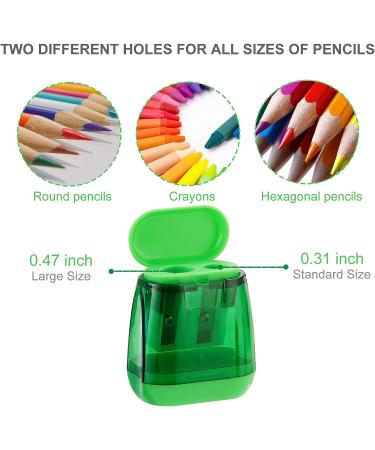 Sonuimy Pencil Sharpeners  4 Pcs Pencil Sharpeners Manual Dual Holes Compact Colored Handheld Pencil Sharpener for Kids with Lid Adults Students School Class Home Office (Covered) - Buy Online on GoSupps.com